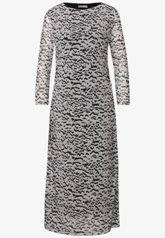 Robe en maille à motifs morning beige