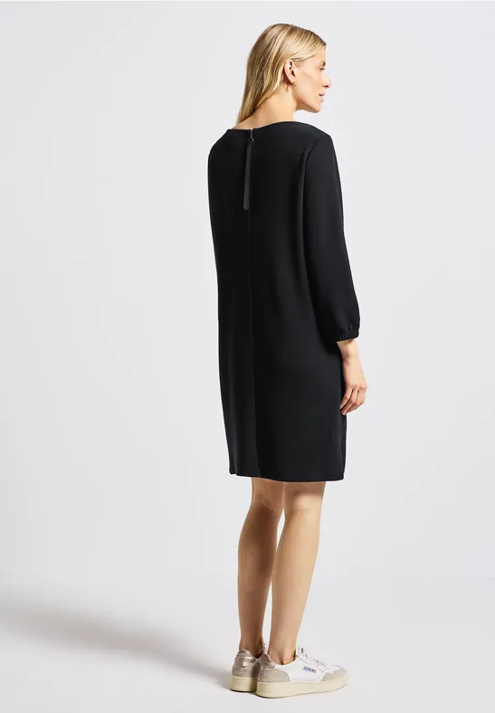 Effen jersey jurk Black