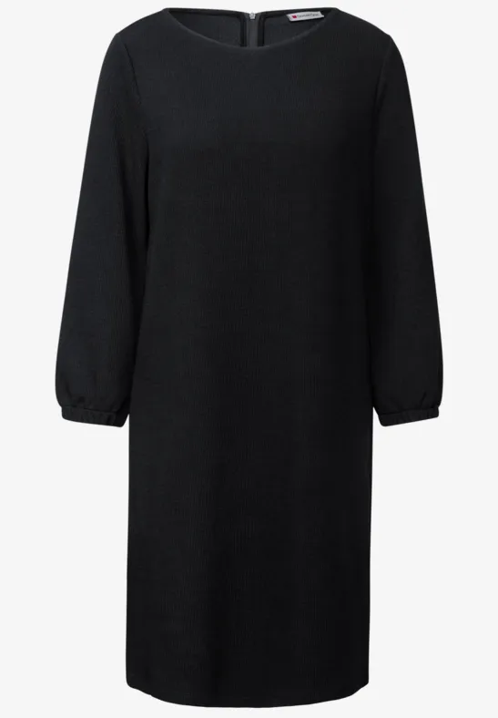Effen jersey jurk Black