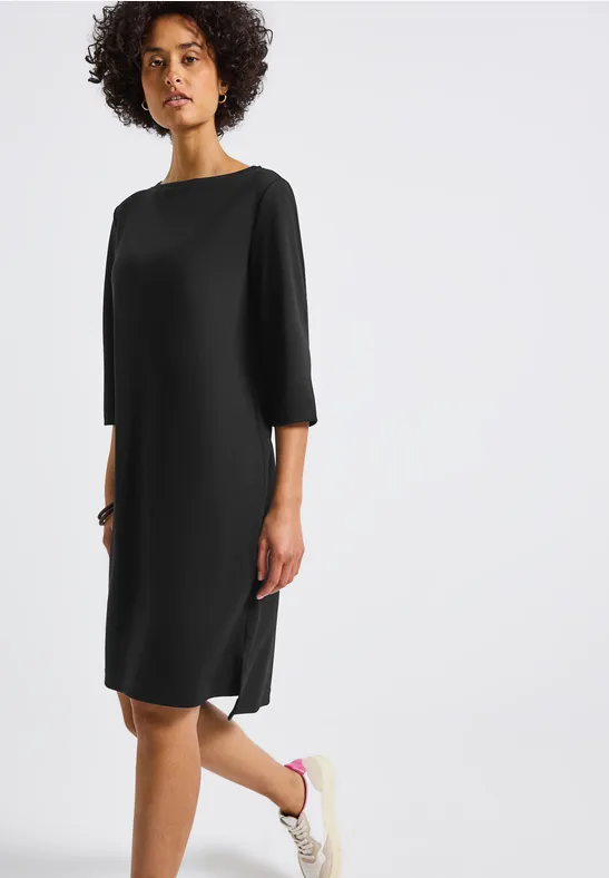 Sweat jurk met splitten Black
