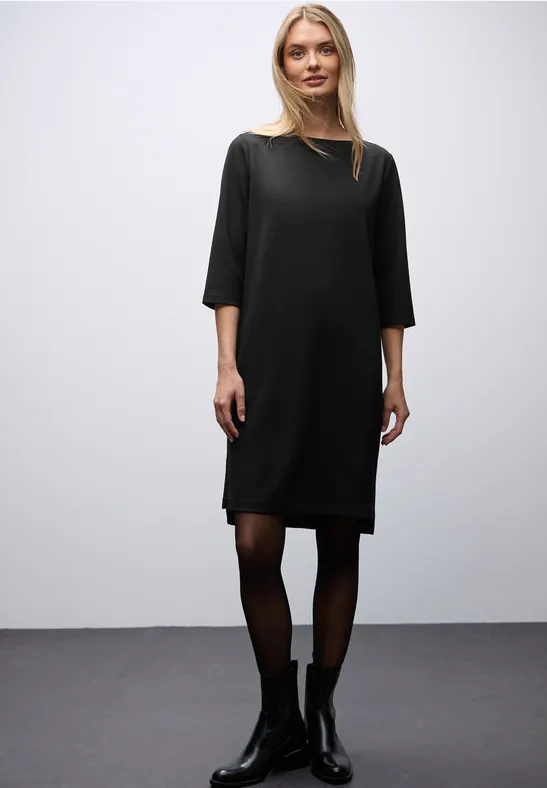 Sweat-Kleid mit Schlitzen Black