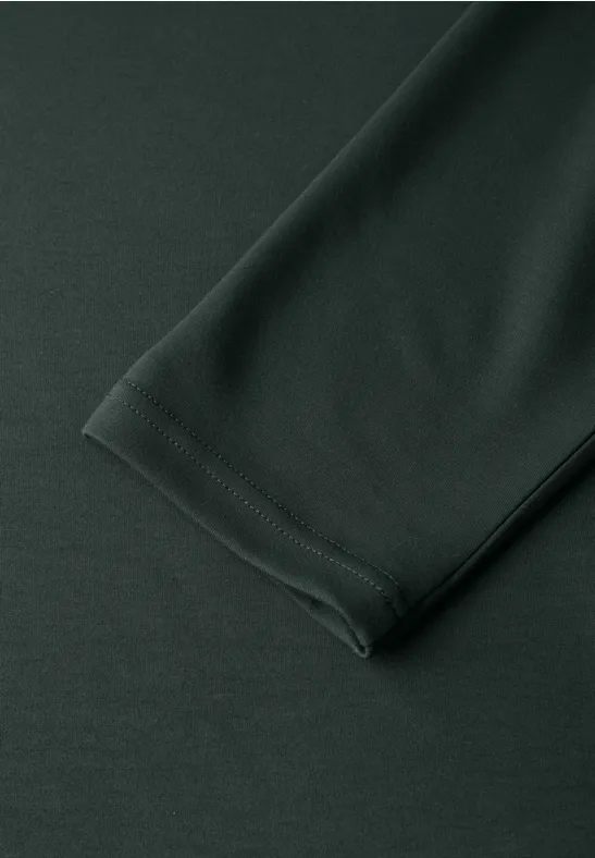 Sweat jurk met splitten evernight green