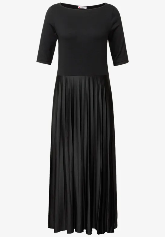 Materialmix Kleid Black