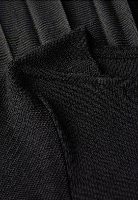 Materialmix Kleid Black