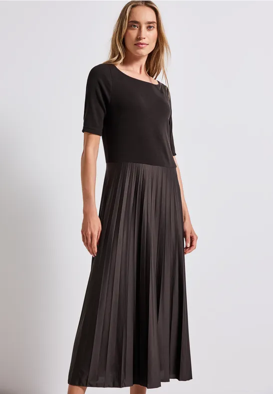 Materialmix Kleid deep roast brown