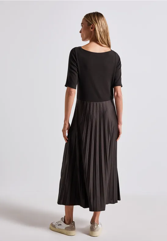 Materialmix Kleid deep roast brown