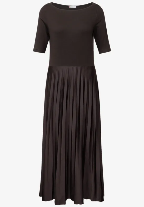 Materialmix Kleid deep roast brown
