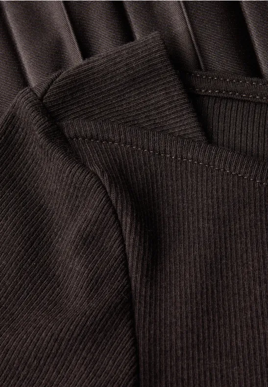 Materialmix Kleid deep roast brown