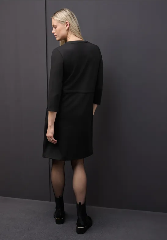 Jersey jurk met rits Black