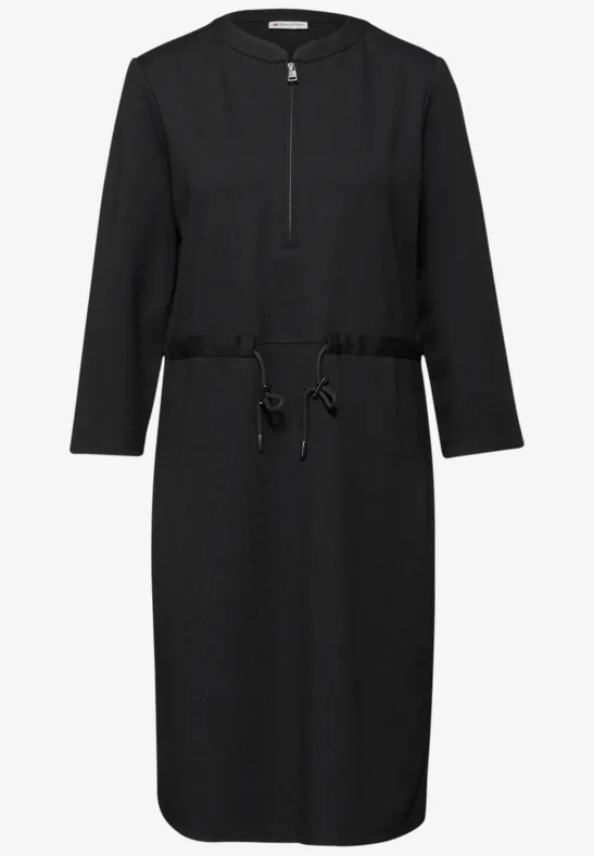 Jersey jurk met rits Black