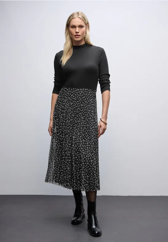 Jurk met plooirok Black
