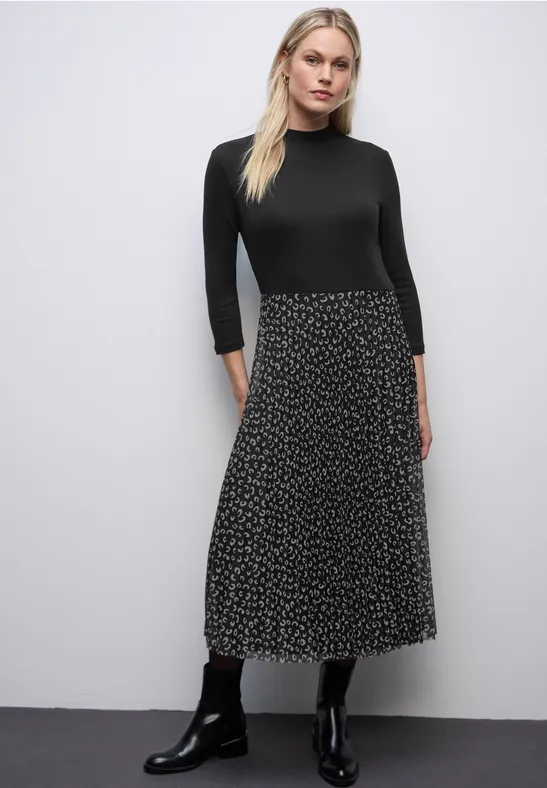 Jurk met plooirok Black