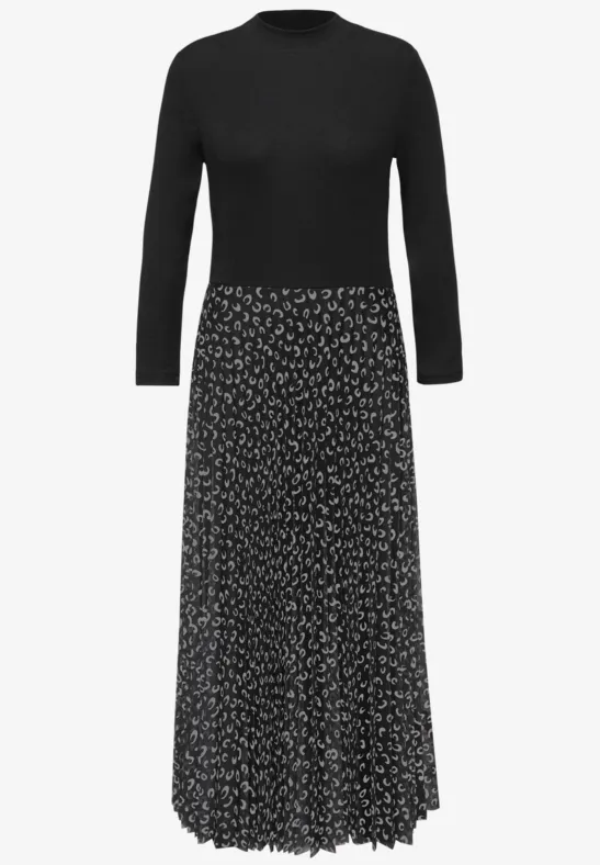 Jurk met plooirok Black