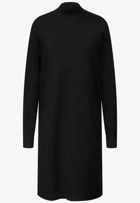 Turtleneck Strickkleid Black