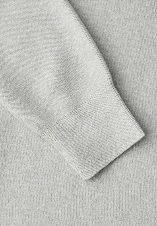 Gebreide jurk met col pelican grey mel.