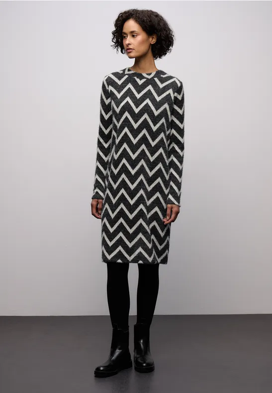 T-shirt jurk met patroon Black