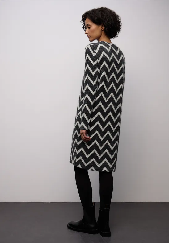 T-shirt jurk met patroon Black