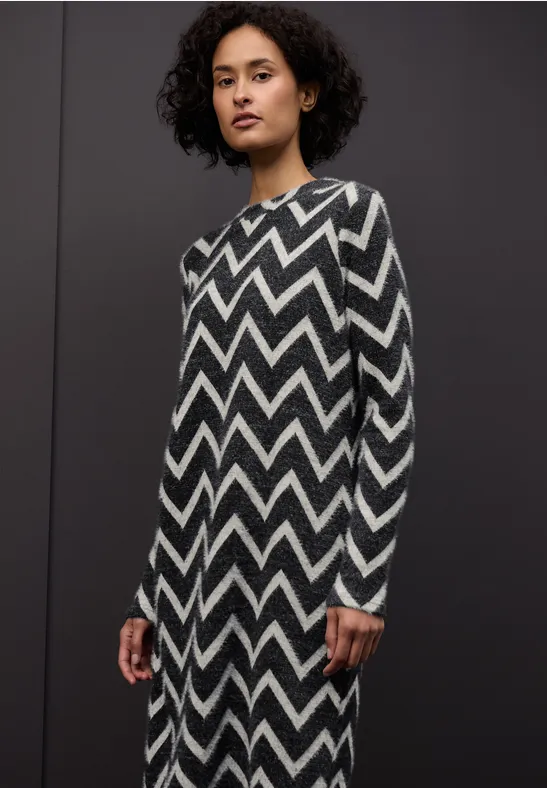 T-shirt jurk met patroon Black