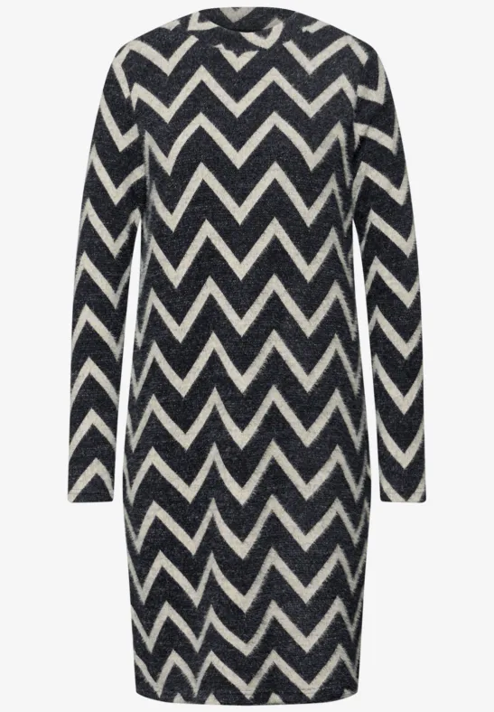 T-shirt jurk met patroon Black