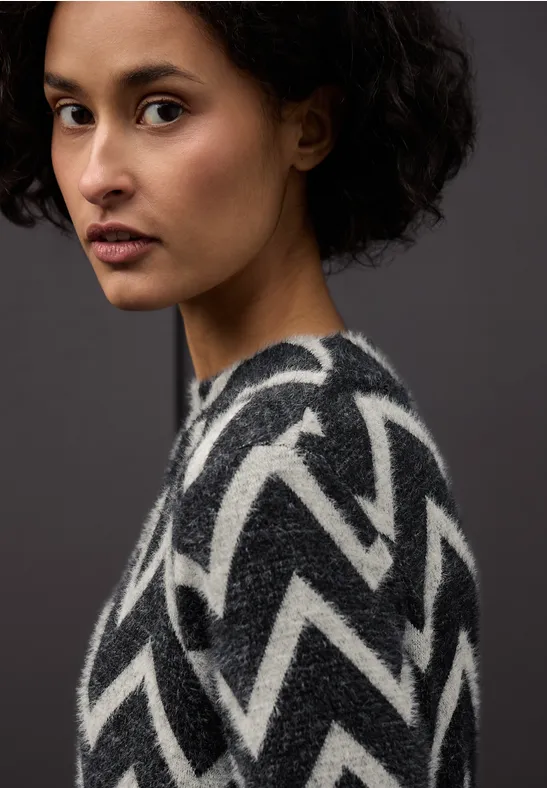 T-shirt jurk met patroon Black