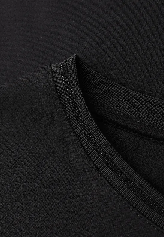 Effen jersey jurk Black