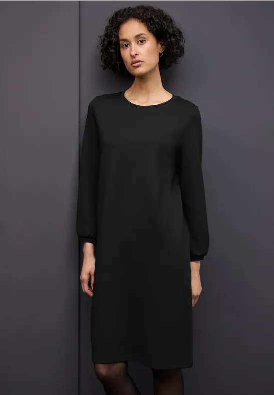 Effen jersey jurk Black
