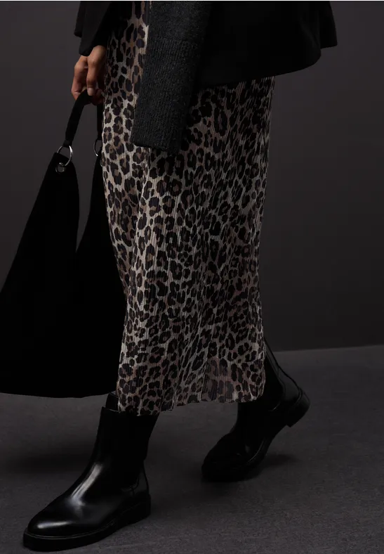 Jurk met plooien van mesh mocha glow