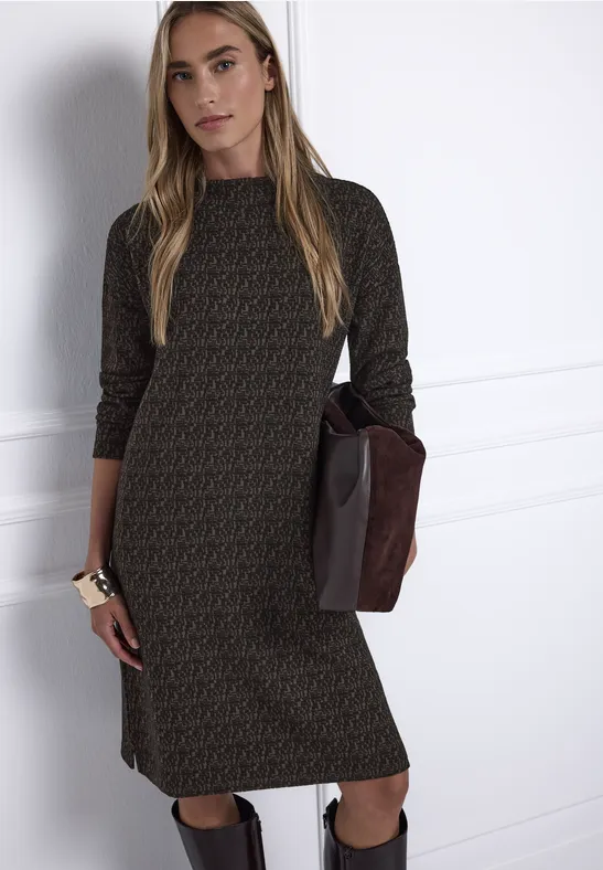 Gemustertes Kleid Black