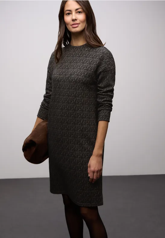 Gemustertes Kleid Black