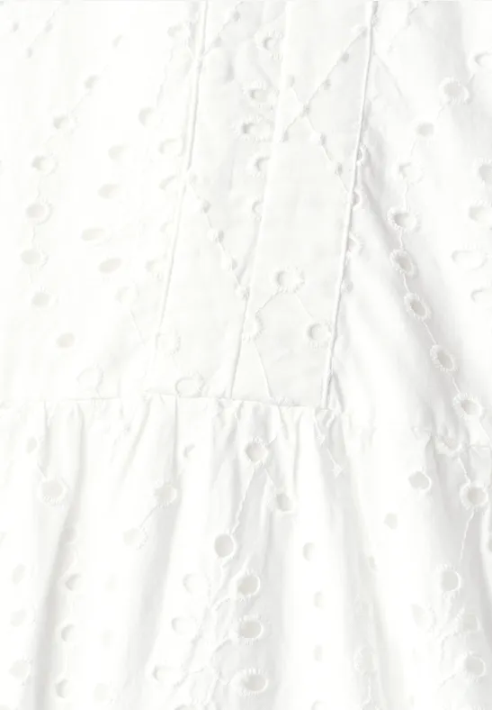 Knielange jurk met shiffleymotief off white