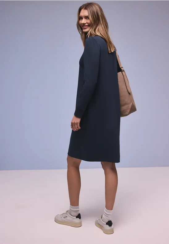 Jurk in effen kleur shadowed navy