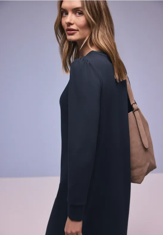 Jurk in effen kleur shadowed navy