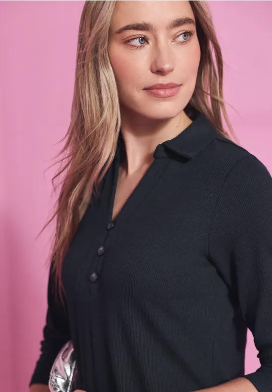 Jurk in effen kleur shadowed navy