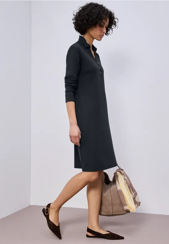 Jurk in effen kleur shadowed navy