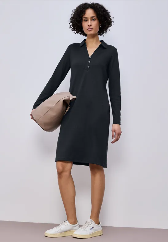 Jurk in effen kleur shadowed navy