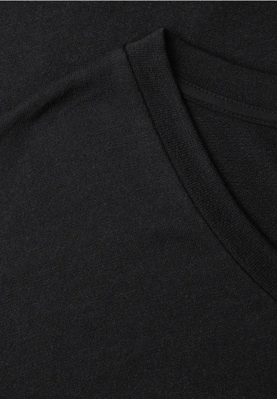 Midi-jurk met V-hals in een gebreide look Black