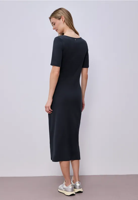 Midi-Kleid mit Knotendetail shadowed navy