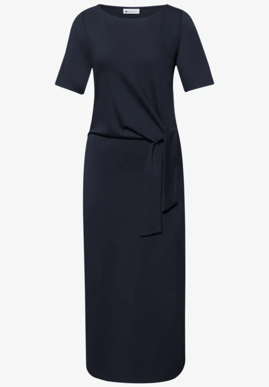 Midi-Kleid mit Knotendetail shadowed navy