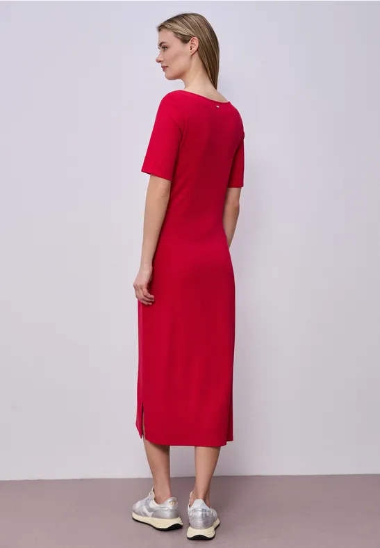 Midi-Kleid mit Knotendetail salsa red