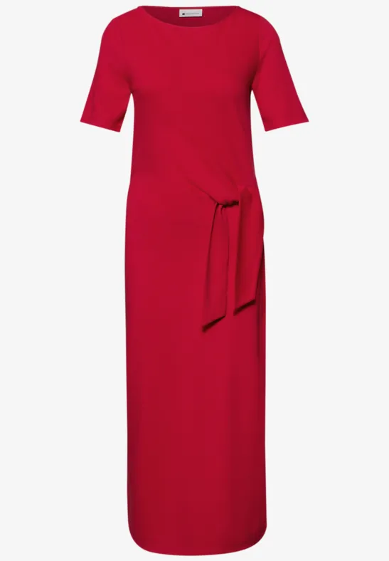 Midi-Kleid mit Knotendetail salsa red