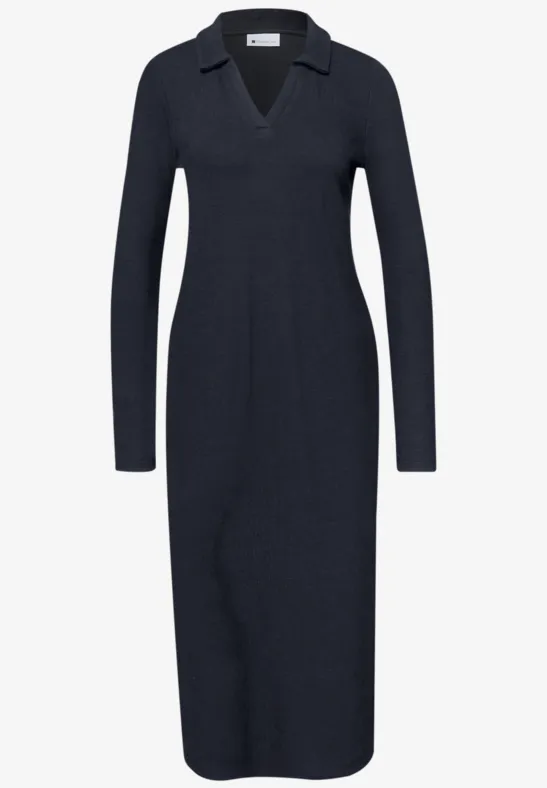 Midi-Kleid mit seitlichen Schlitzen shadowed navy