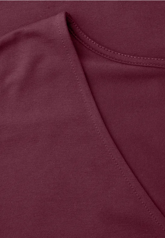 Knielanges Kleid aus Jersey truffle red