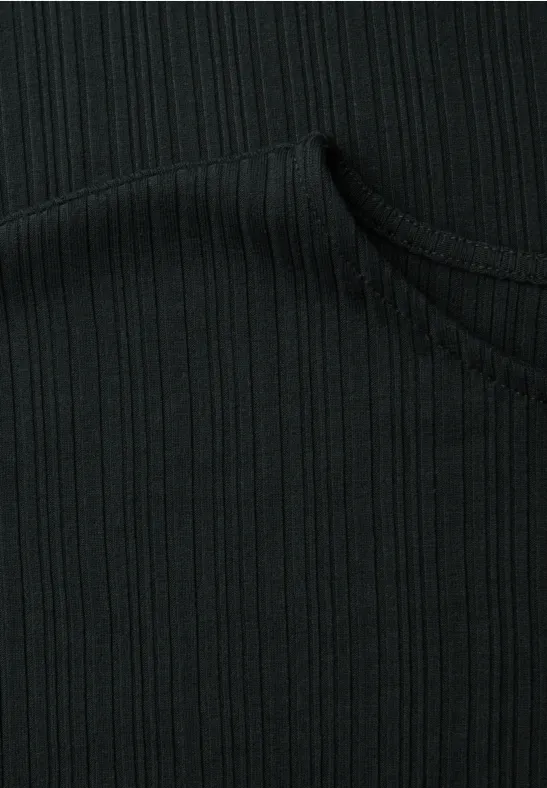 Midi-Kleid aus Jersey in Rippstruktur deep bound green