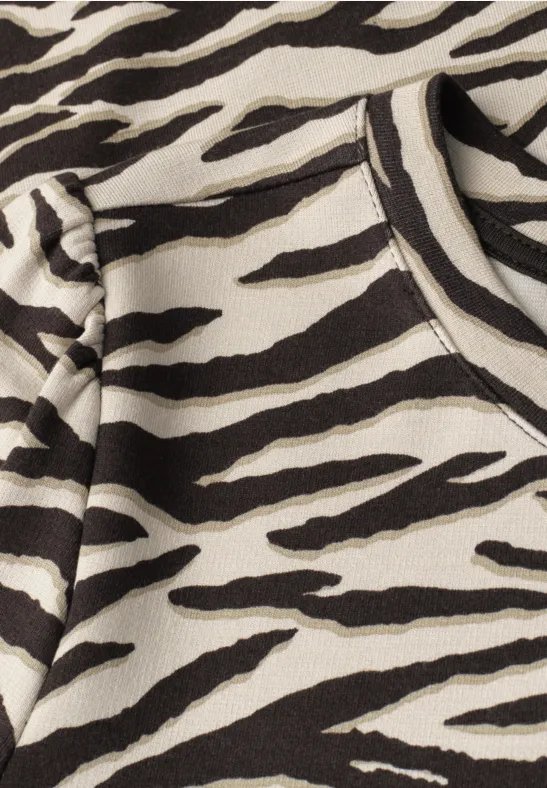 Robe longueur genou avec manches bouffantes espresso brown