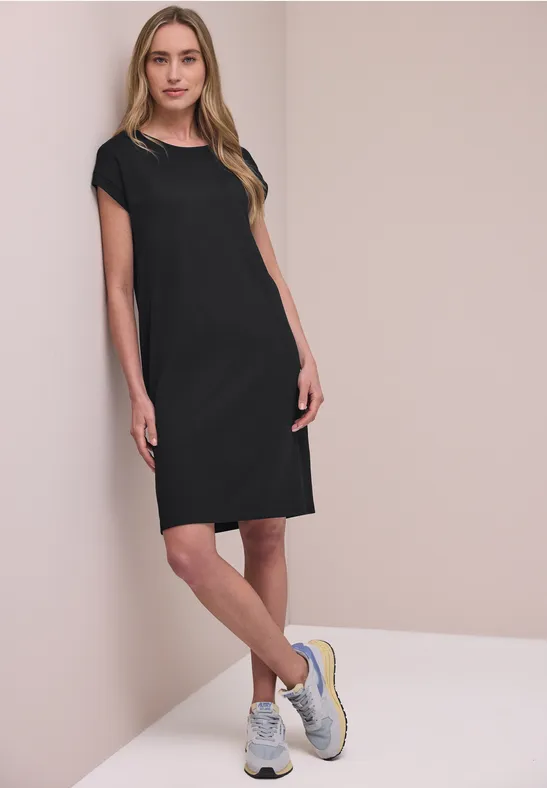 Knielanges Kleid aus Jersey Black