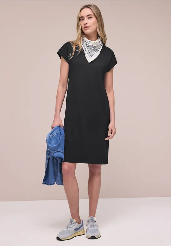 Knielanges Kleid aus Jersey Black