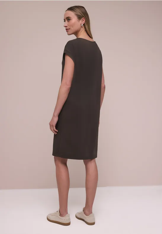 Knielanges Kleid aus Jersey espresso brown
