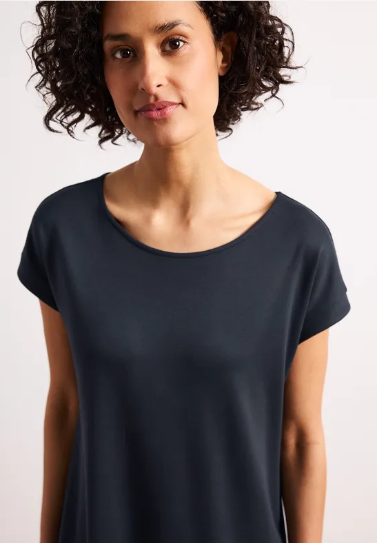 Knielange jersey jurk shadowed navy