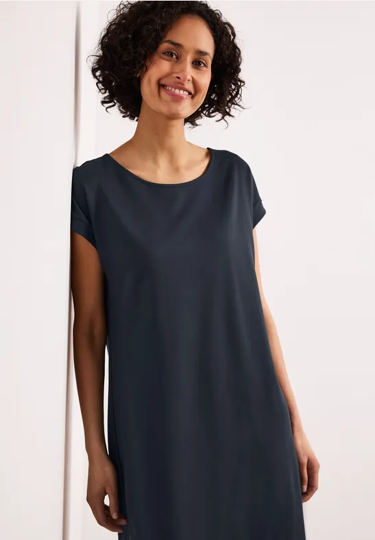 Knielange jersey jurk shadowed navy