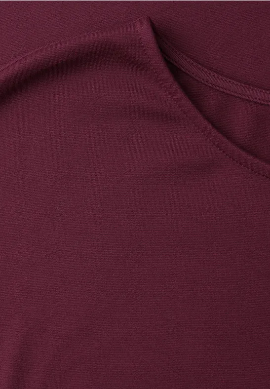 Knielange jersey jurk truffle red